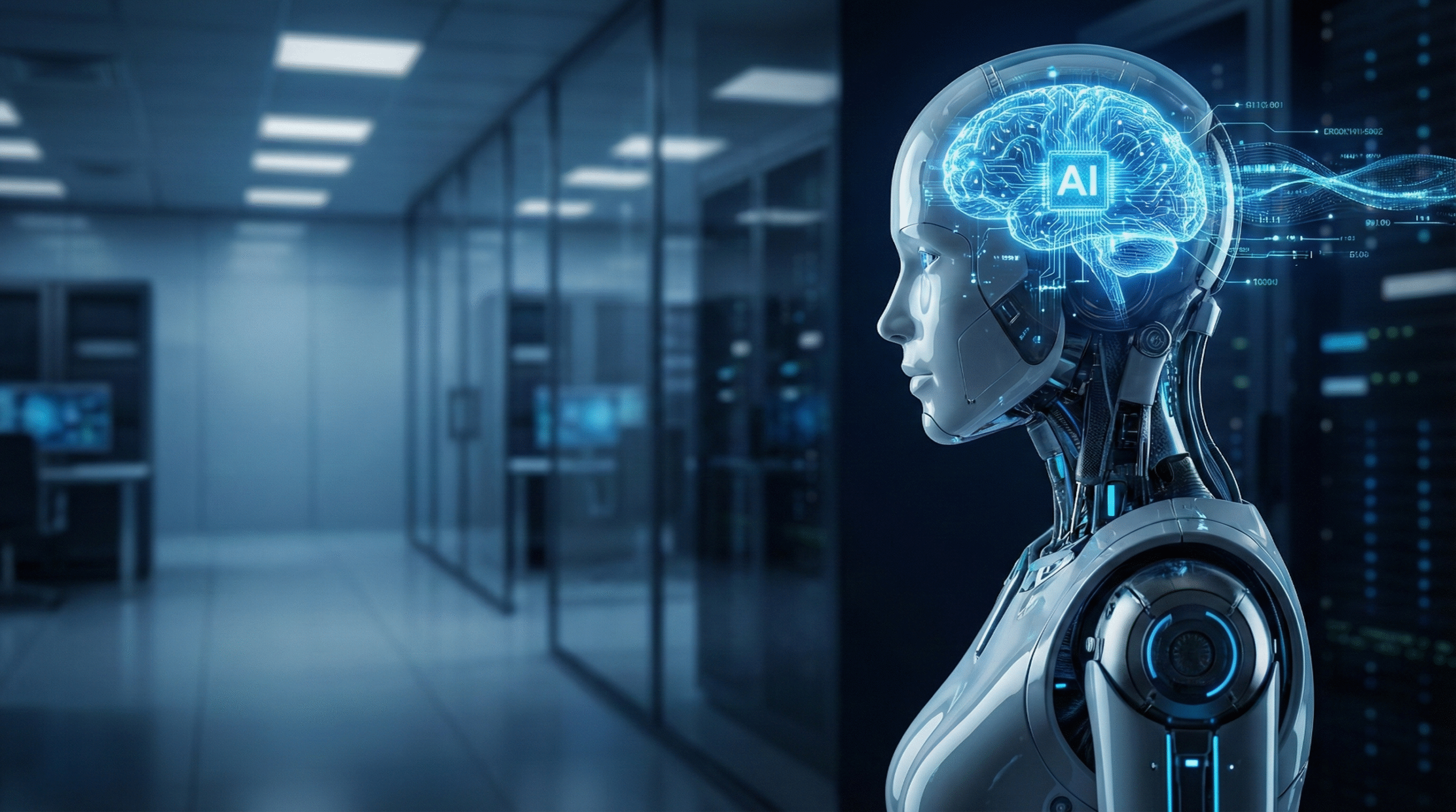 Artificial Intelligence concept showing how AI systems think and learn